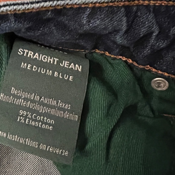 TECOVAS Ranch Wear Straight Leg Medium Wash Denim Jeans 30x32 Frayed Hem - Picture 5 of 7